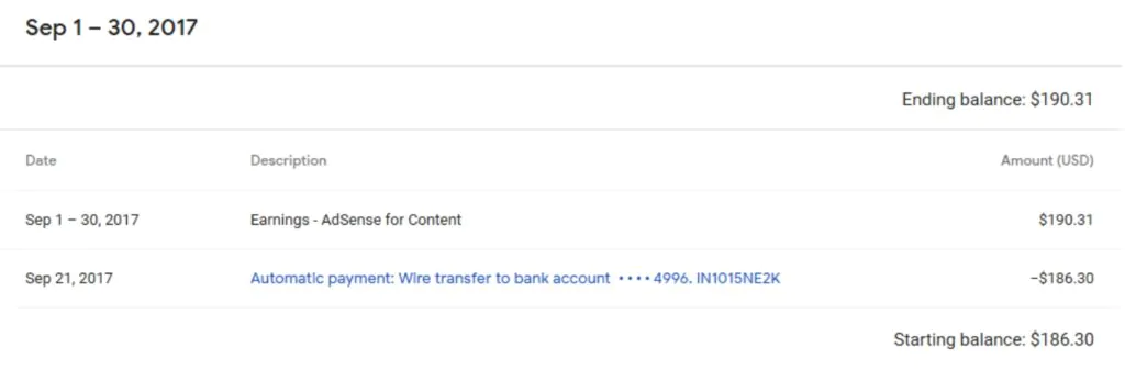 September 2017 Adsense Earning September 2017 Adsense Earning